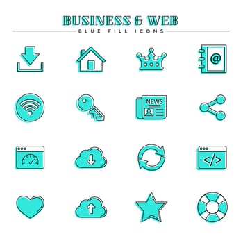 Modern line and color spot style icons, perfect for your branding, web, print or infographic design project.
