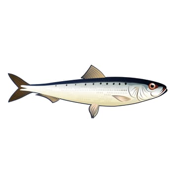 Seafood, isolated raster illustration on white background