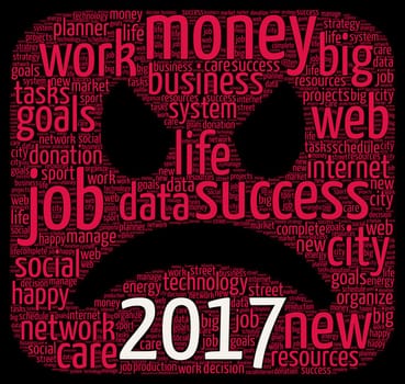 Business 2017 word cloud concept in emoticon shape