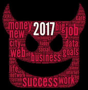 Business 2017 word cloud concept in emoticon shape