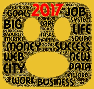 Business 2017 word cloud concept in emoticon shape