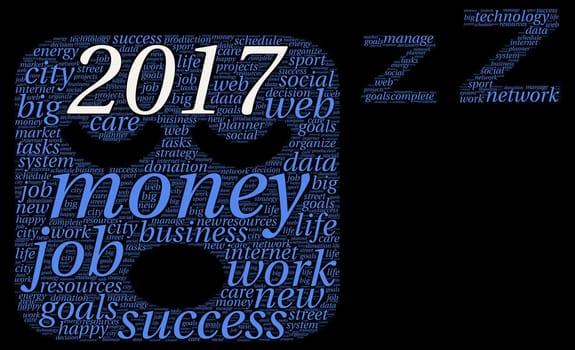 Business 2017 word cloud concept in emoticon shape