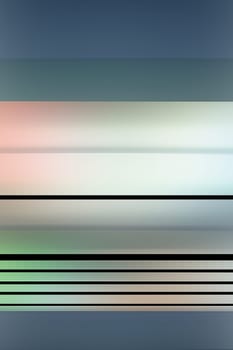 The blurred and abstract pattern of glazed interior lighting with railings.