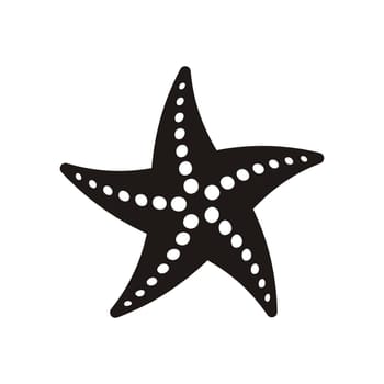 Black vector starfish icon isolated on white background