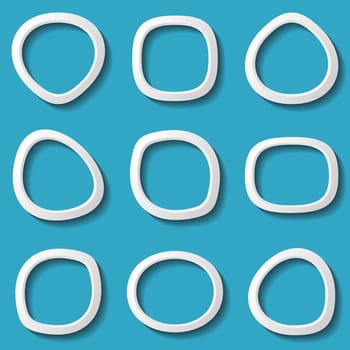 Set of vector original turquoise round web buttons