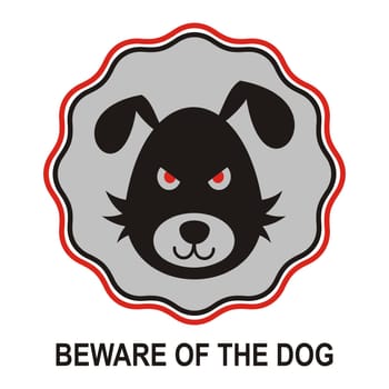 Beware of the bad dog sign vector illustration