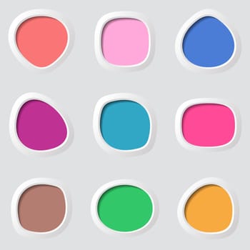 Set of vector colorful original round web buttons