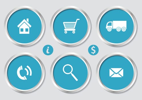 Shopping business and delivery web icons vector set