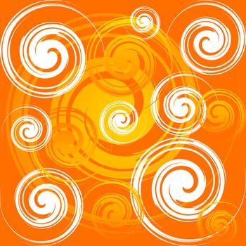 White and orange spiral vector background