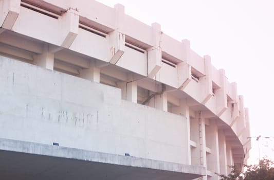White main stadiumin sunlight, stock photo