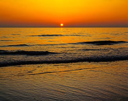 Pacific Ocean sunset in California