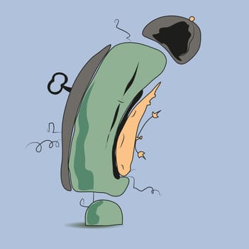 Vintage cartoon alarm clock. illustration