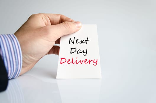 Next day delivery text concept isolated over white background