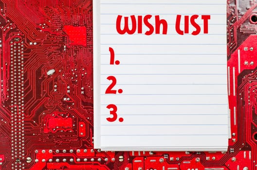 Red old dirty computer circuit board