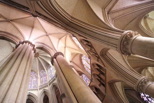 Le Mans St-Julien cathedral choir and ambulatory vaults, Le Mans, Sarthe, France