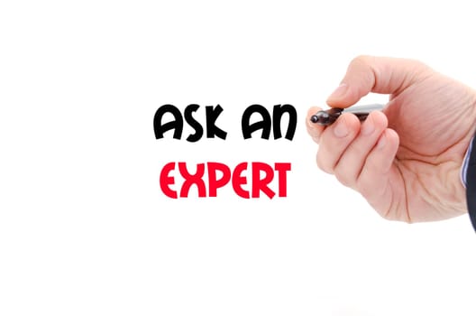 Ask an expert text concept isolated over white background