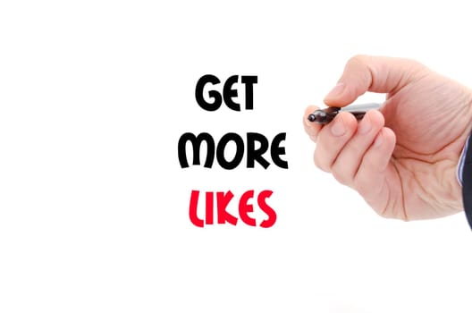 Get more likes text concept isolated over white background
