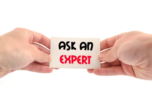 Ask an expert text concept isolated over white background