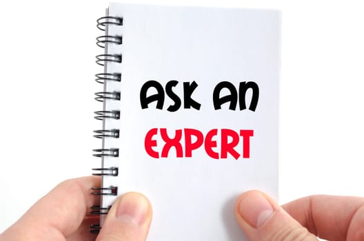 Ask an expert text concept isolated over white background