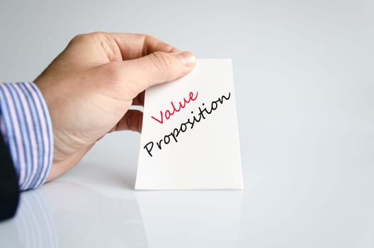 Value proposition text concept isolated over white background
