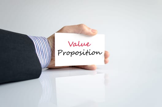 Value proposition text concept isolated over white background