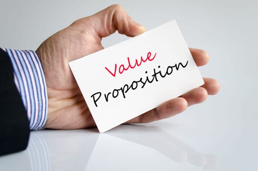 Value proposition text concept isolated over white background