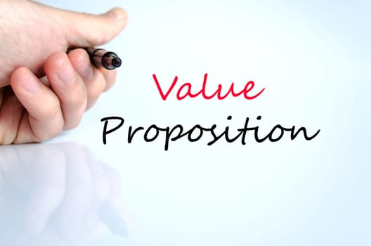 Value proposition text concept isolated over white background