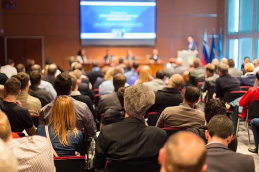 Business Conference and Presentation. Audience at the conference hall.