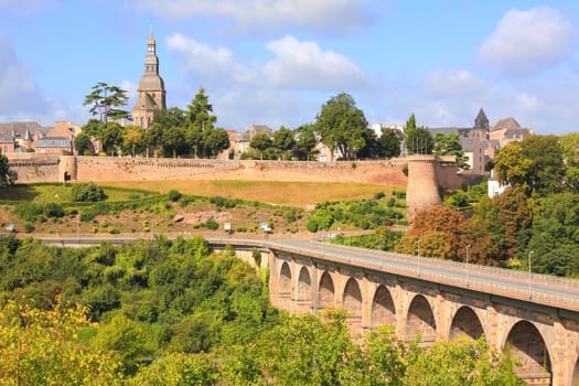 Viaduct and Castle walls, Dinan, Brittany, France
