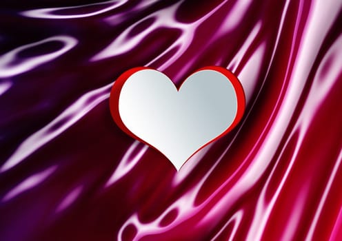 Heart shape on silk for texture background in valentine day
