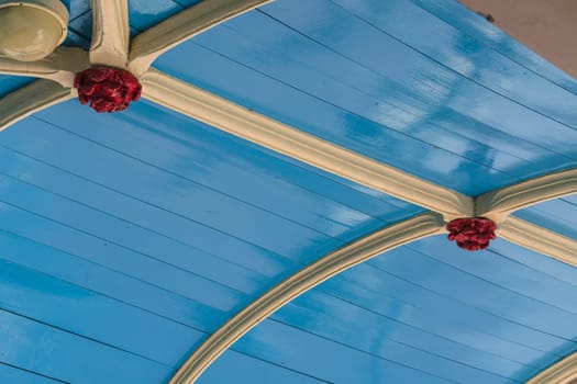 Detail shot,a decorative wooden pavilion ceiling in the town of Zierikzee in Holland..