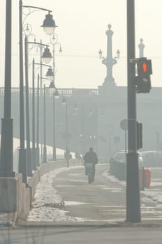 Cold weather, anticyclone favours air pollutants to accumulate and form a dense layer named smog over the city