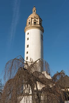 The tower of the old Renaissance Castle in Frankfurt-Hoechst