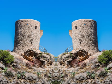 Old signal towers also watchtowers or defensive towers in Spain..