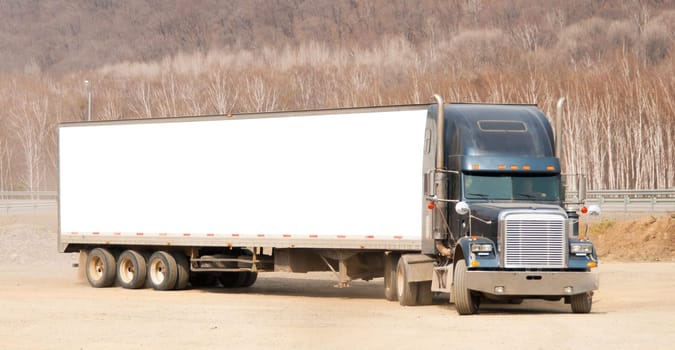 A large truck in the Parking lot