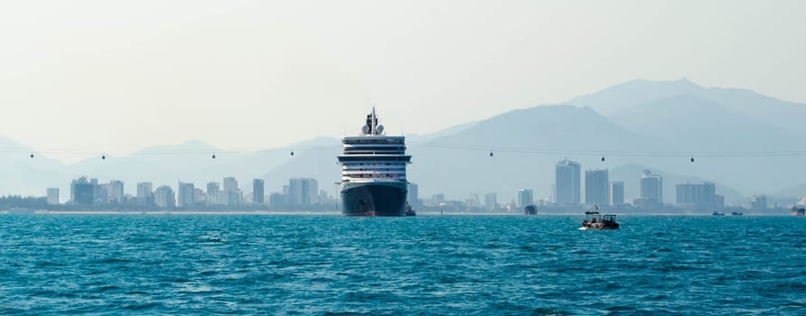 Big cruise ship in port