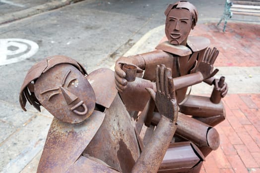 CARTAGENA, COLOMBIA - MAY 24: Two statues with alcohol in Cartagena, Colombia on May 24, 2016