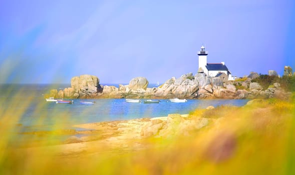 Pontusval Lighthouse, Brignogan, Finistere, France