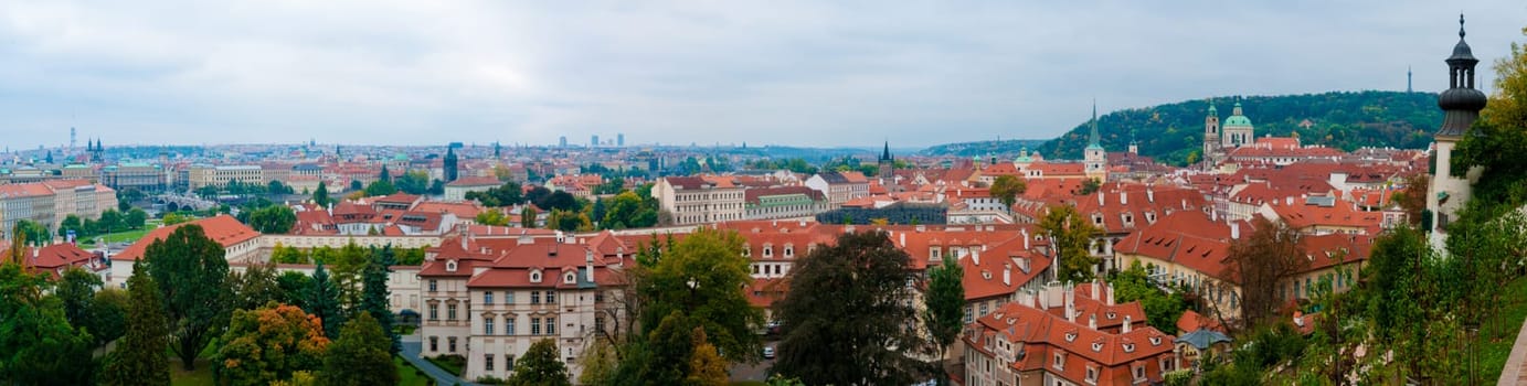 The view of the medieval city of Prague