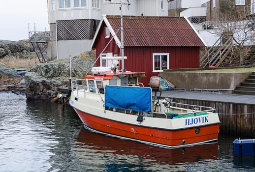 Fishing boat at the dock waiting to go out to sea