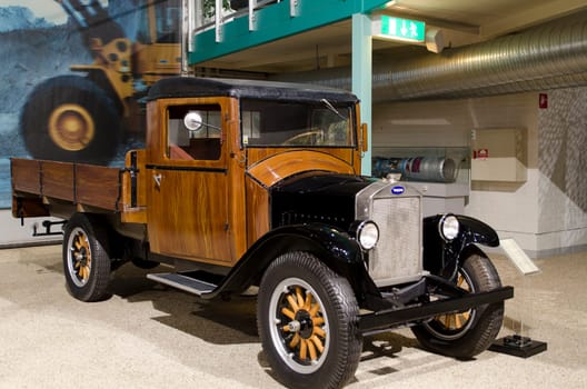 one very old truck from sweden beutiful and brown