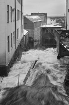 from the top the water rush down to the city