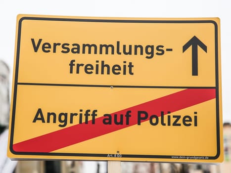 Freedom of assembly - Attack on police