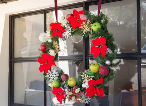 Christmas and new year seasonal beautiful decorated at home, stock photo