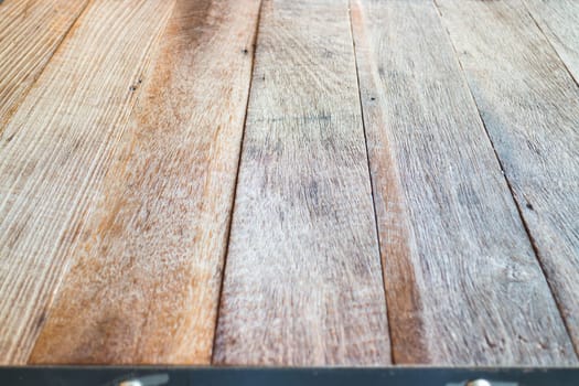 Wooden table top in industrial style, stock photo