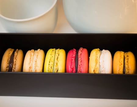 Colorful macaroons in different flavor, stock photo