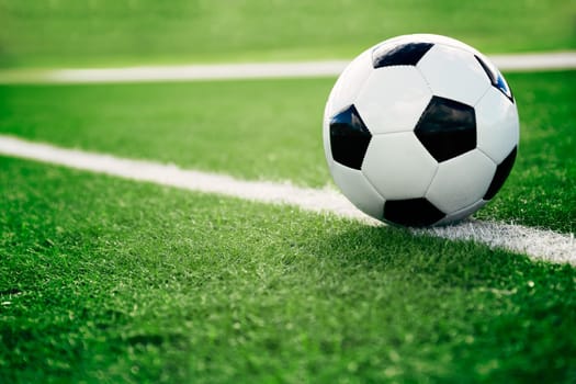 Soccer ball on soccer field