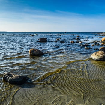 Low tide on the coast of the Baltic Sea