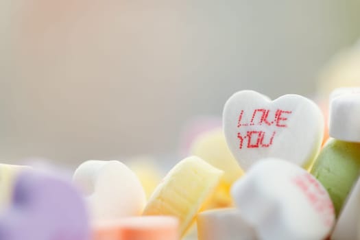 Heart shaped candies for Valentines Day