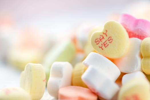 Heart shaped candies for Valentines Day